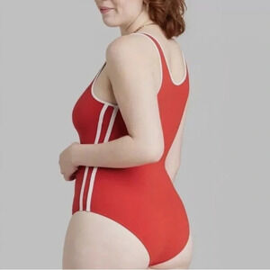 Wild Fable Red Bodysuit with White Trim
